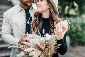Rustic Boho Engagement Session at Mellon Park. For more engagement session ideas, visit burghbrides.com!
