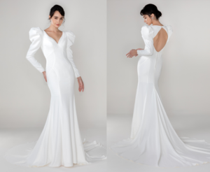 minimalist modest bridal gown