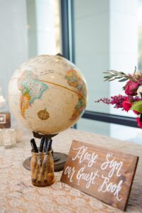 Globe wedding guest book