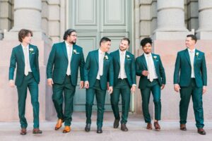 green colored wedding suits
