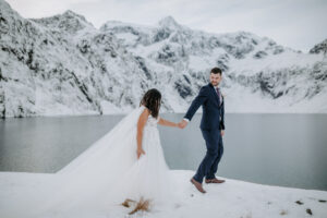 Élopement enneigé en Nouvelle-Zélande - Mariage à pois