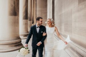 Modern & Chic Elopement at St. Paul Cathedral. For more elopement ideas, visit burghbrides.com!