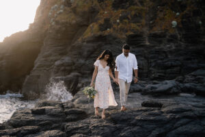 Fiançailles romantiques à Flinders Beach - Mariage à pois
