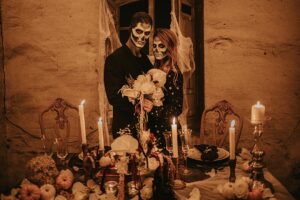 Idées d'Halloween Shoot avec la peinture de visage de crâne