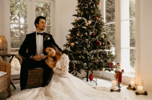 Idées de mariage atmosphériques et chaleureuses en décembre dans les tons orange