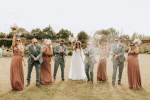 Bouquet Flowers Bride Bridal Peach White Rose Peony Flower Crown Elford Hall Garden Wedding Wyldbee