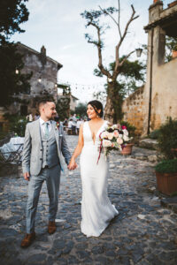 Bride and groom couple in italy at destination wedding