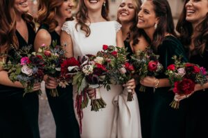 Modern Jewel Tone Wedding with Industrial Vibes. For more fall wedding ideas, visit burghbrides.com!