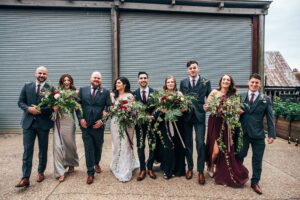 Red Greenery Wedding Three Flowers Photography