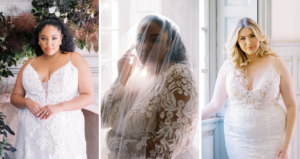 Shooting de style rustique avec des robes de mariée grande taille