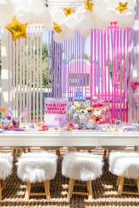 fête d'anniversaire rose des filles