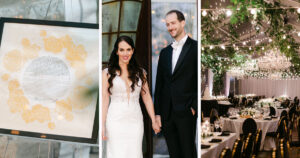Une mariée Berta pour un mariage juif glamour intemporel avec un bar à cannabis à Chicago Illuminating Company, Chicago, Illinois, États-Unis - Smashing the Glass