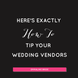 how to tip wedding vendors