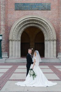 A-line silk satin wedding dress